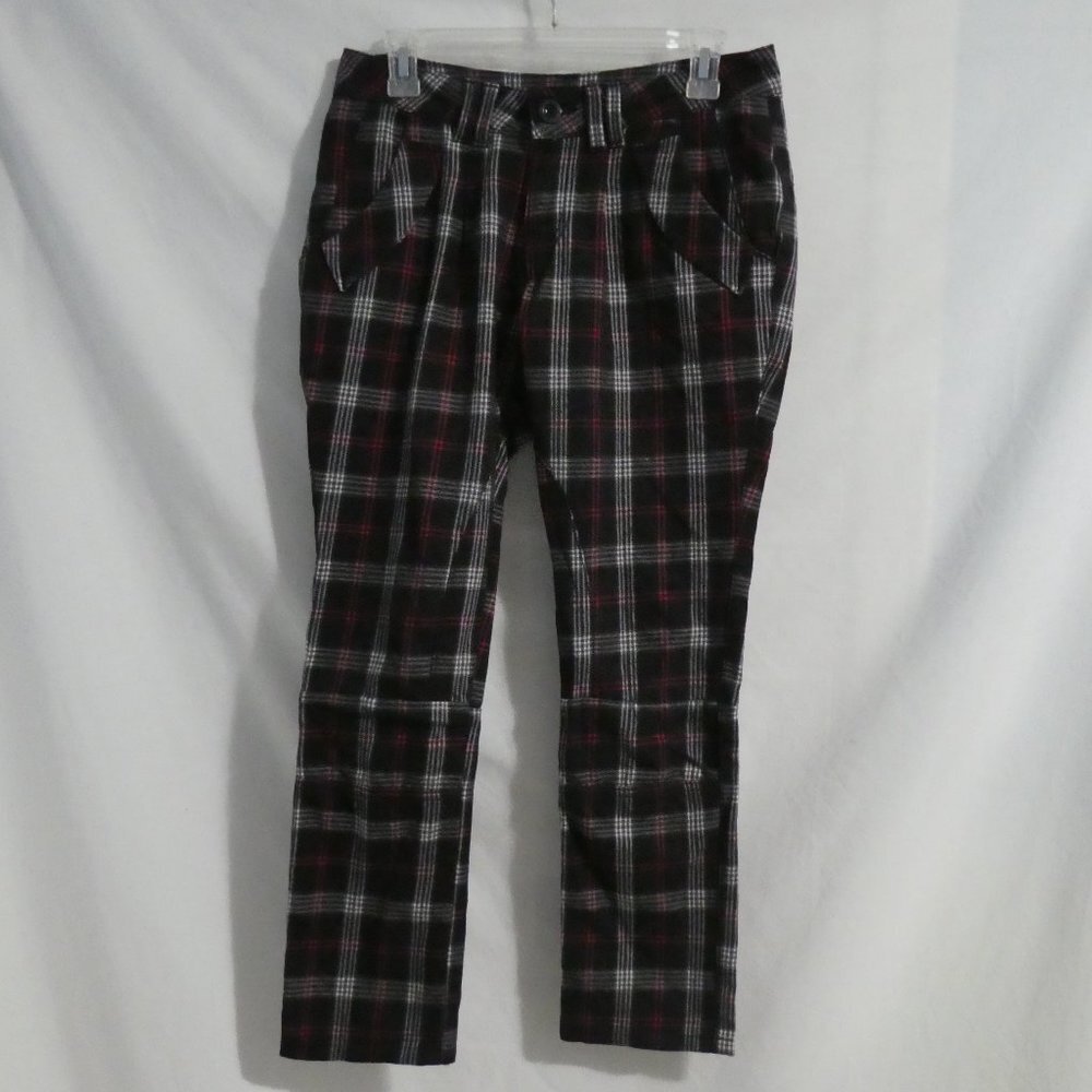 Plaid pants, front and back pockets, size 15 waist, measured